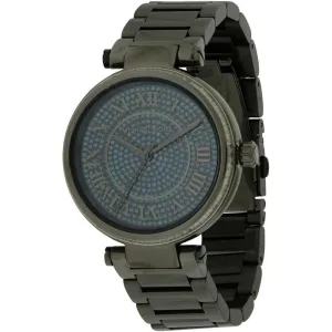 Michael Kors Skylar Blue Pave Dial Gunmetal Steel women's Watch MK6087