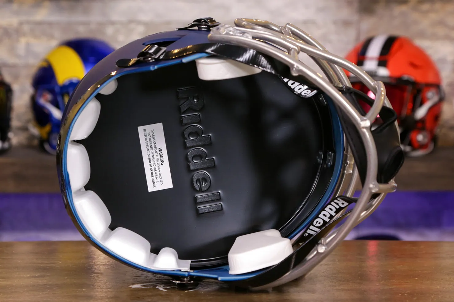 Nevada Wolf Pack Speed Display Helmet - Matte Navy w/Silver Chrome