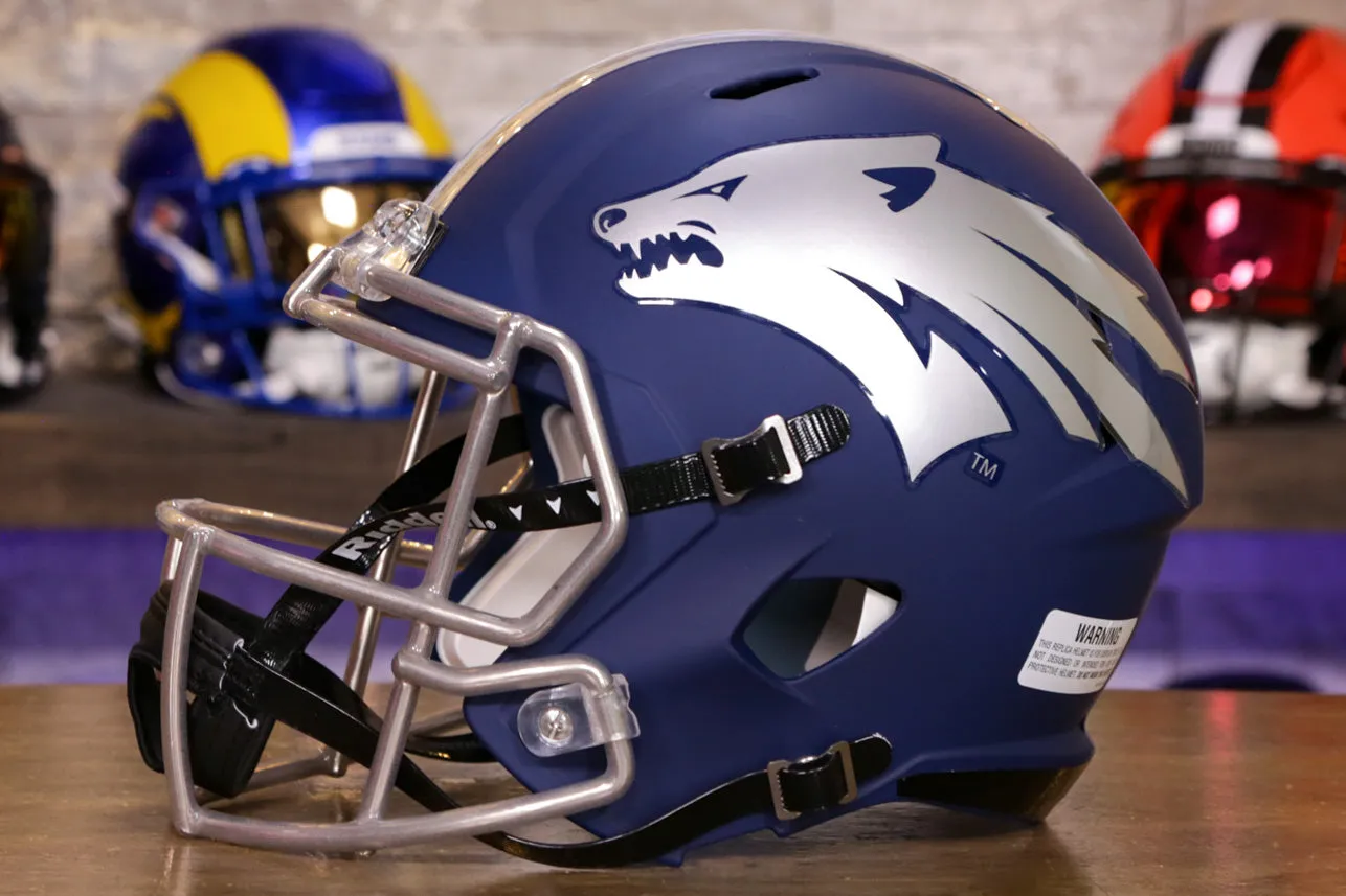 Nevada Wolf Pack Speed Display Helmet - Matte Navy w/Silver Chrome