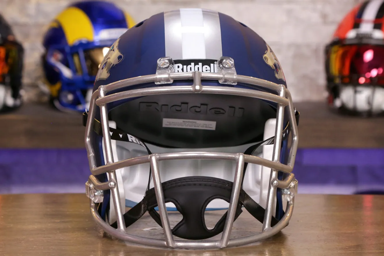 Nevada Wolf Pack Speed Display Helmet - Matte Navy w/Silver Chrome