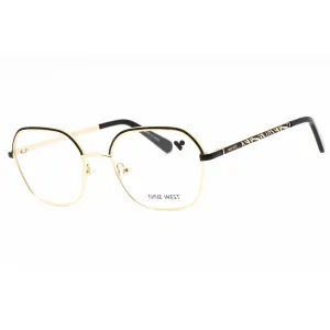 Nine West Women's Eyeglasses - Black/Gold Geometric Metal Full Rim Frame | NW1103 001