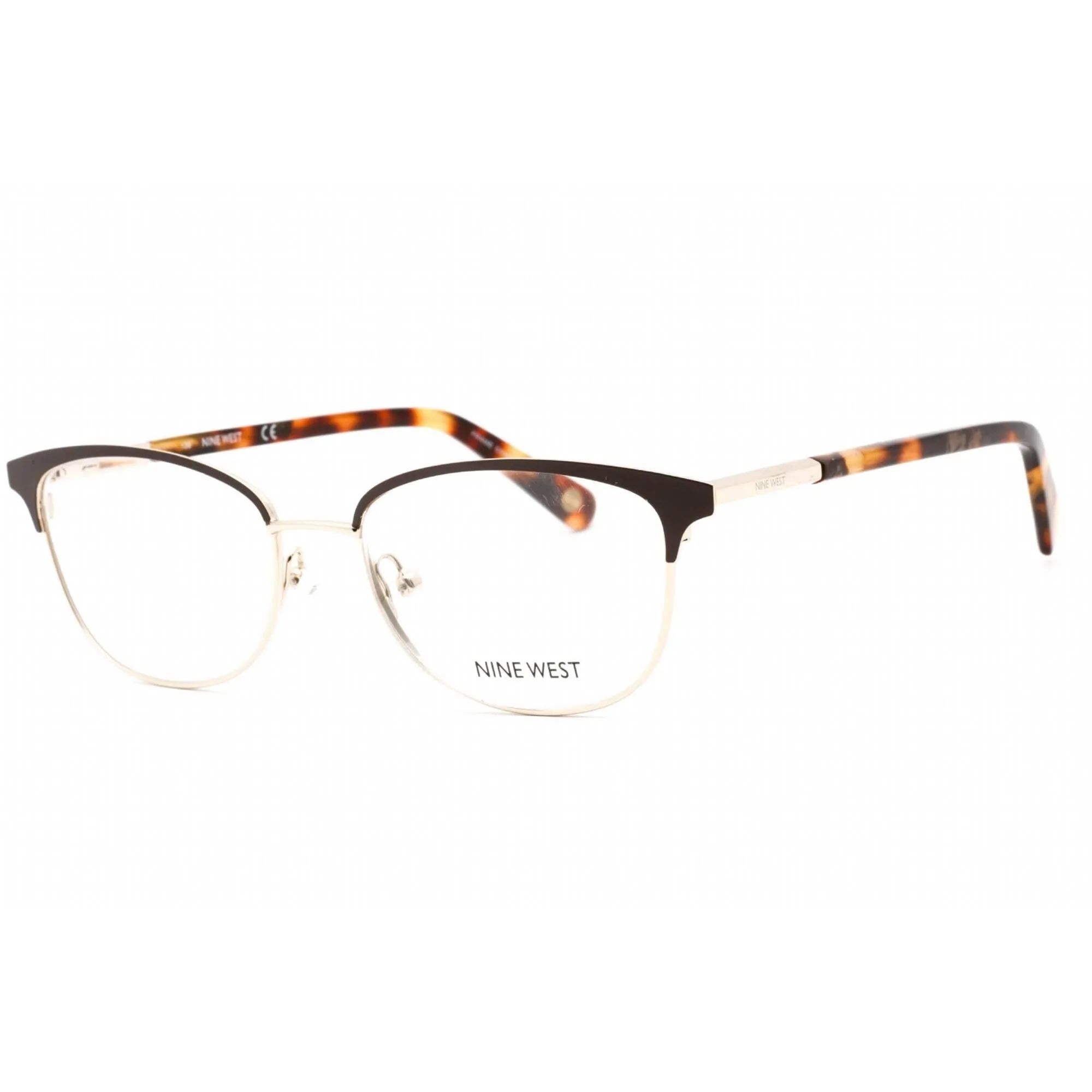 Nine West Women's Eyeglasses - Brown Metal Full Rim Cat Eye Frame | NW1091 210