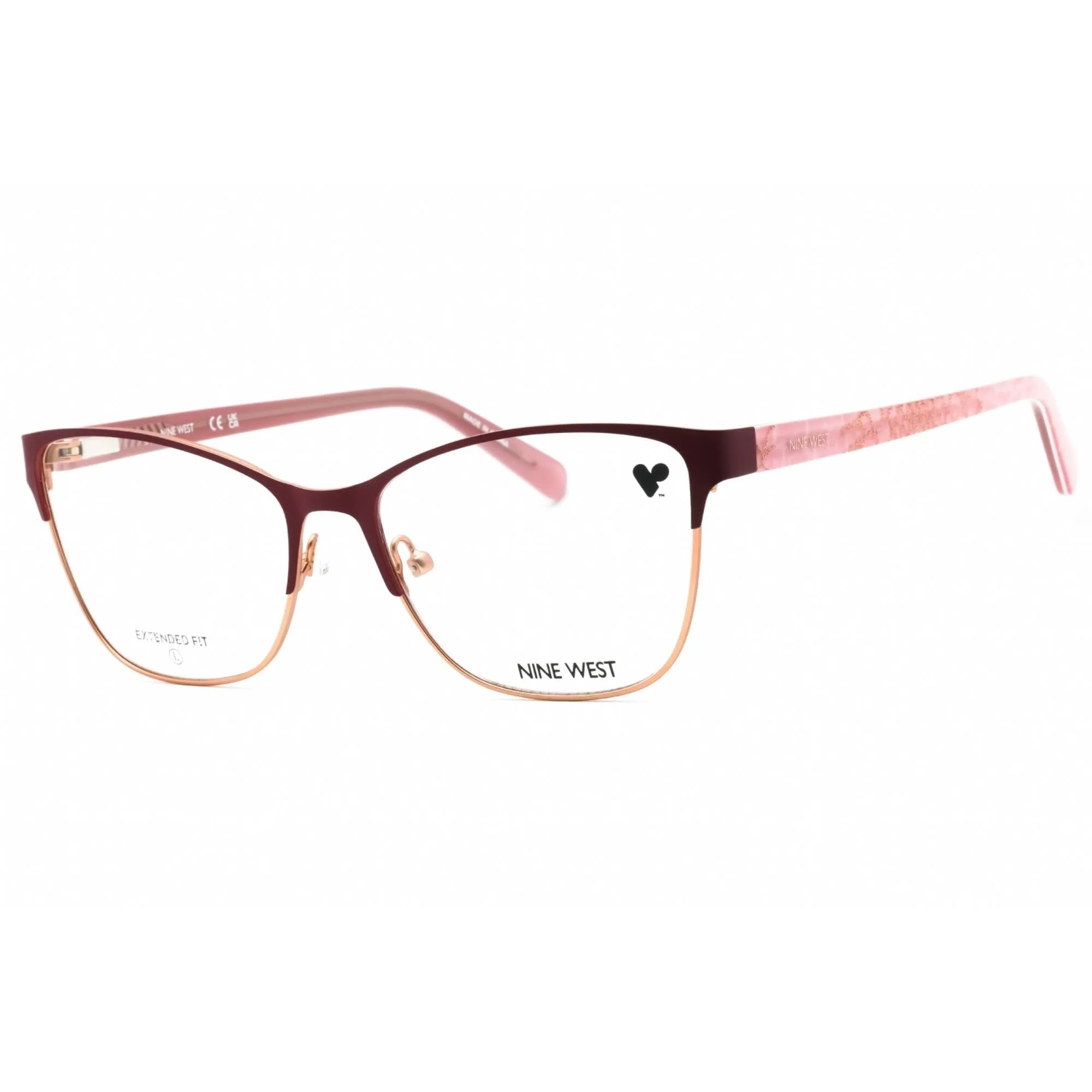 Nine West Women's Eyeglasses - Burgundy Metal Cat Eye Full Rim Frame | NW8015 602