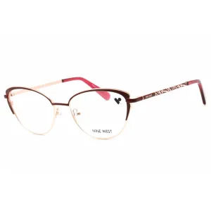 Nine West Women's Eyeglasses - Burgundy/Rose Gold Metal Cat Eye Frame | NW1104 602