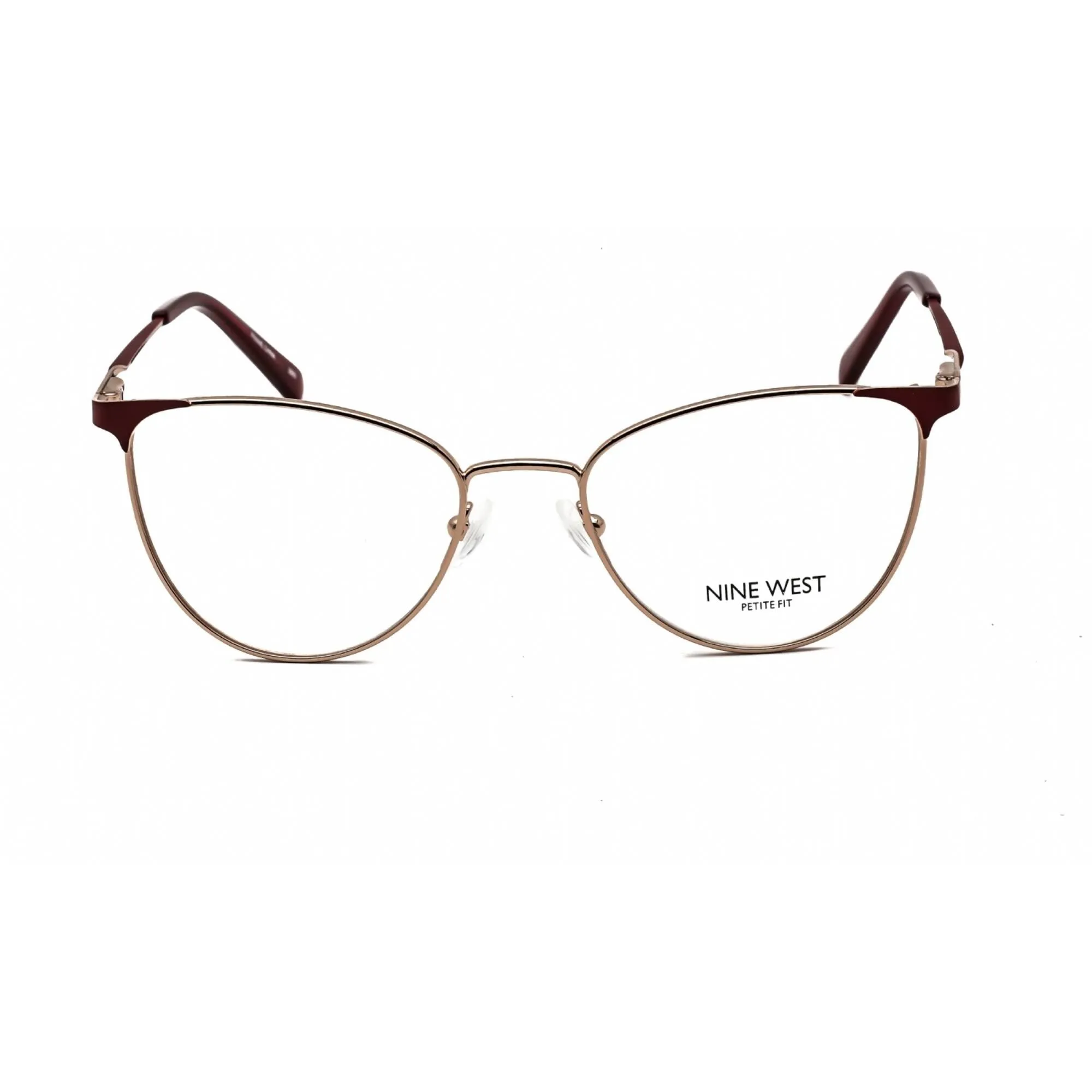 Nine West Women's Eyeglasses - Clear Lens Burgundy Metal Cat Eye Frame | NW1095 602
