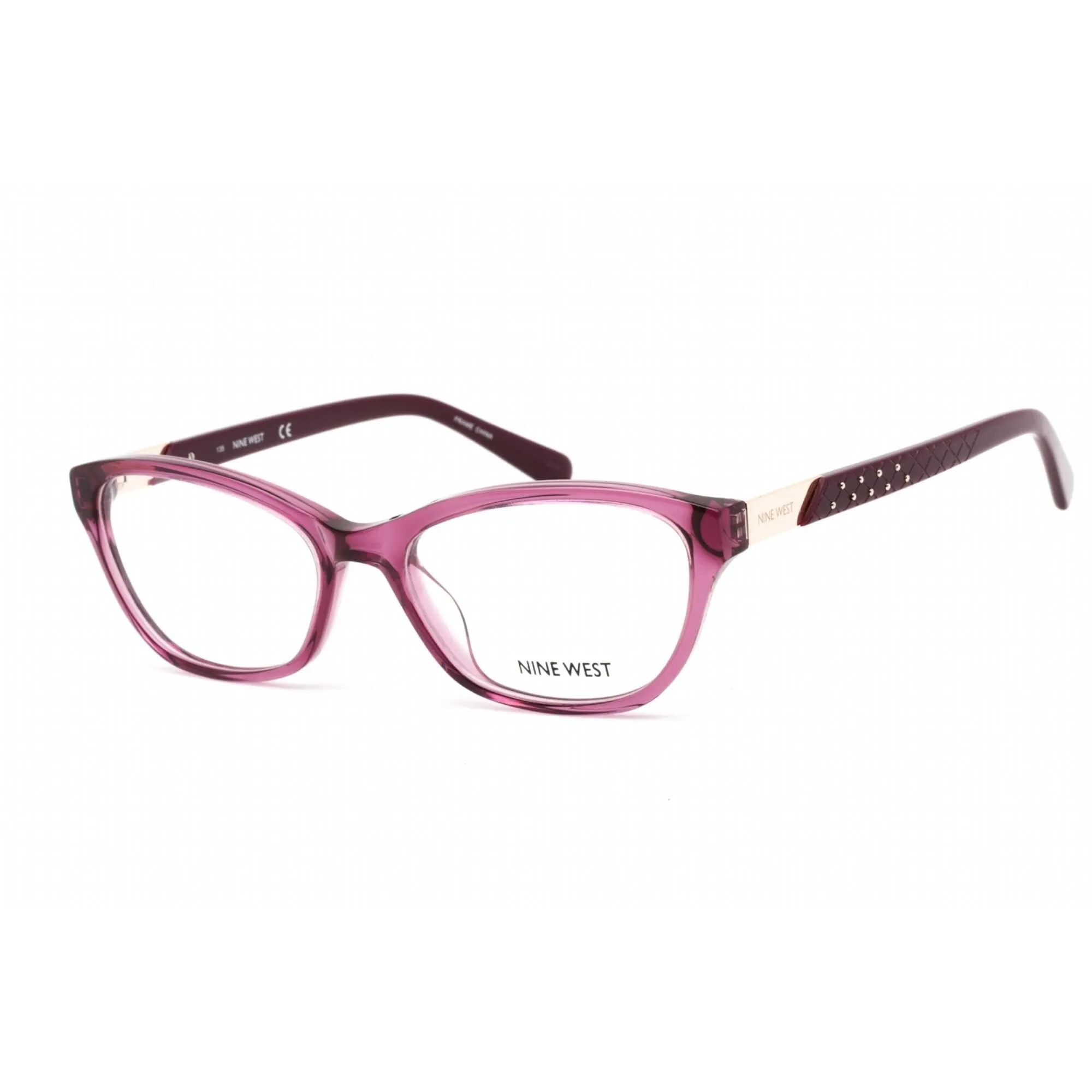 Nine West Women's Eyeglasses - Crystal Plum Acetate Cat Eye Shape Frame | NW5203 505