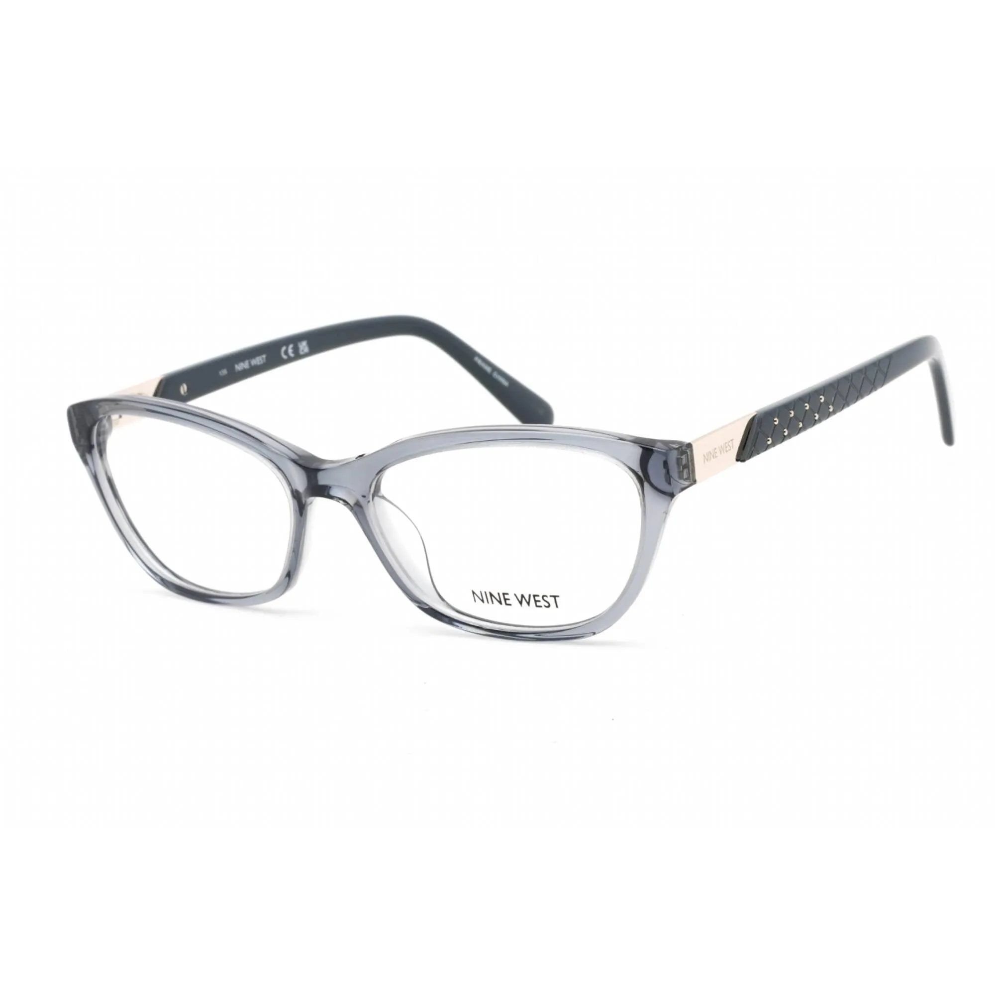 Nine West Women's Eyeglasses - Crystal Slate Blue Acetate Cat Eye Frame | NW5203 408