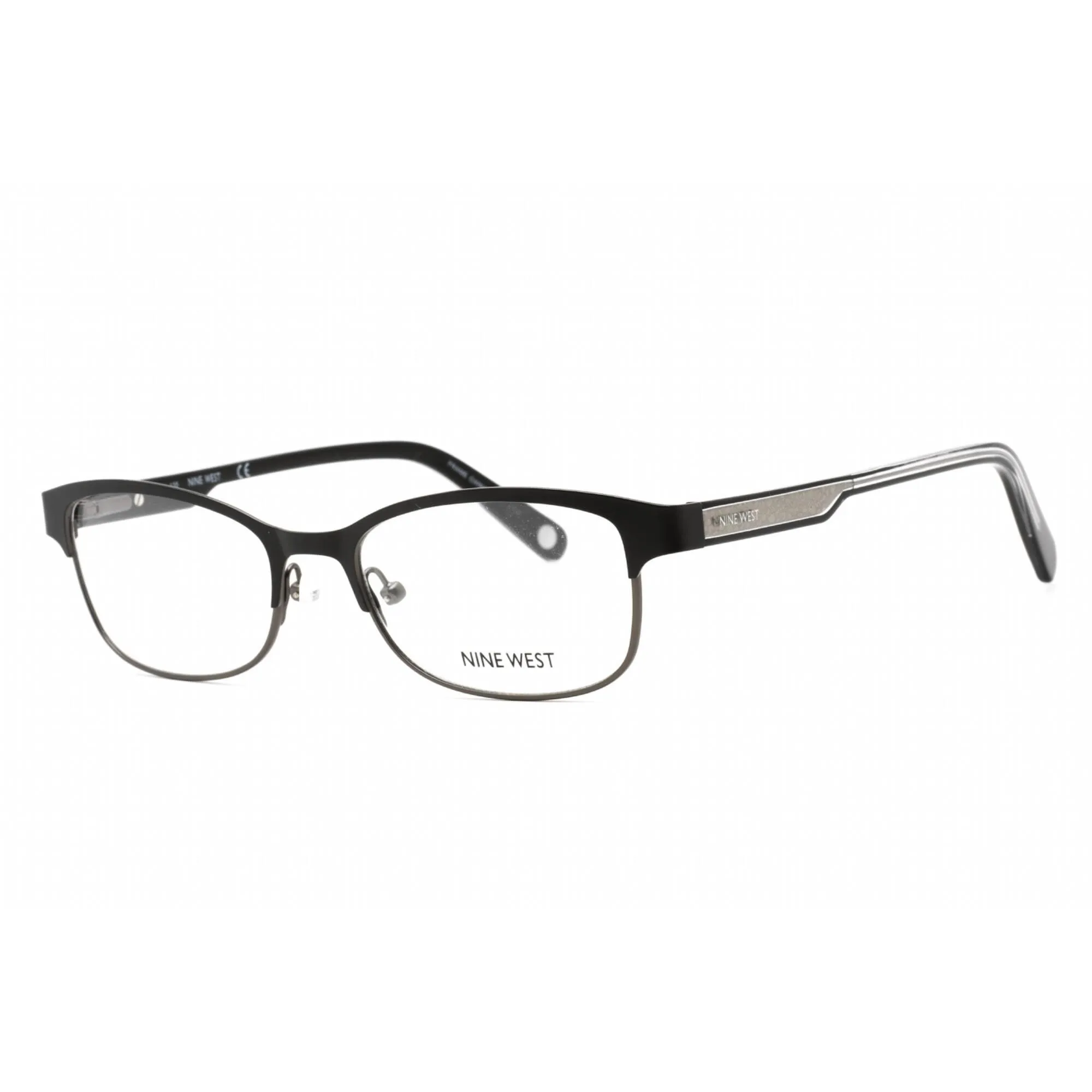 Nine West Women's Eyeglasses - Full Rim Black Metal Rectangular Frame | NW1094 001
