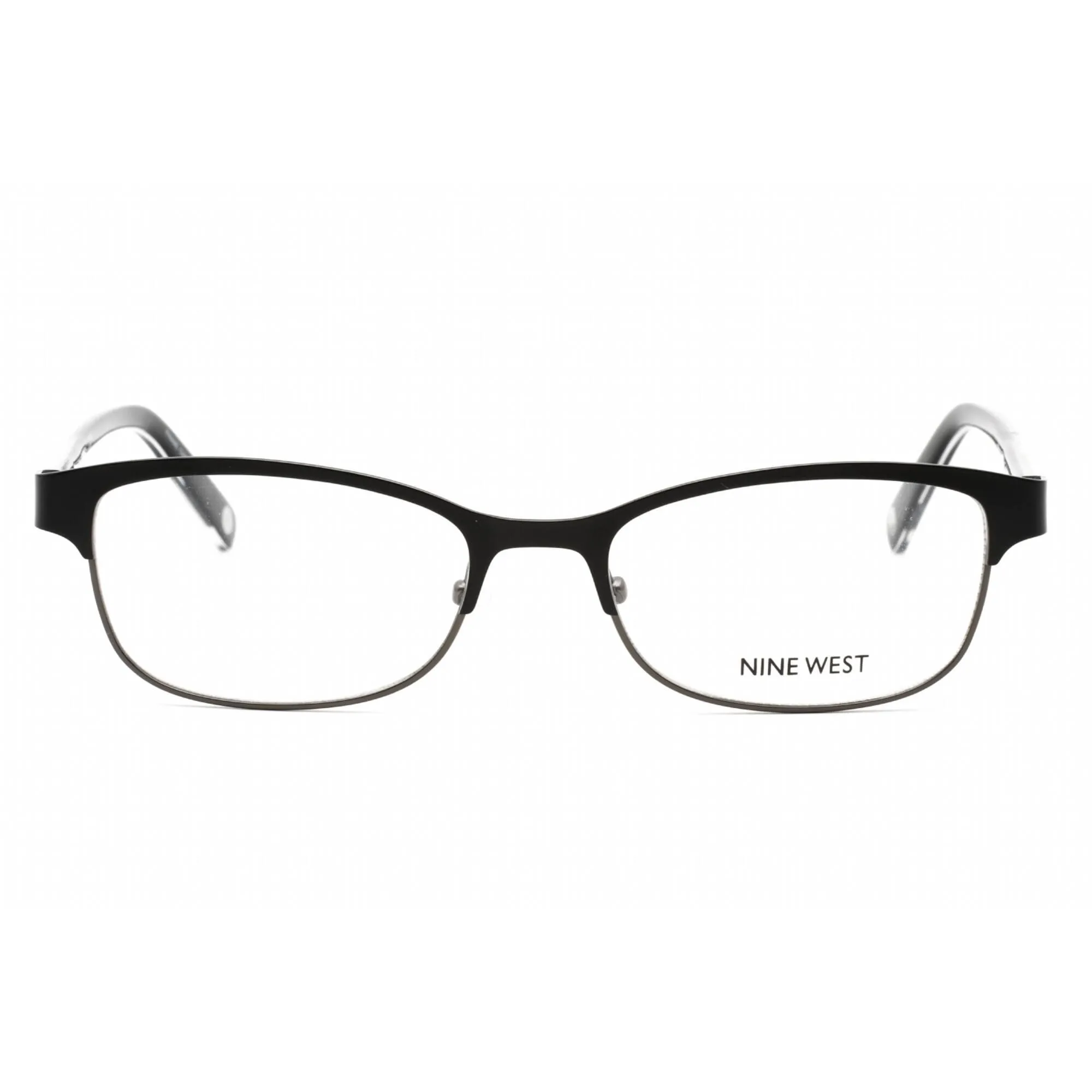 Nine West Women's Eyeglasses - Full Rim Black Metal Rectangular Frame | NW1094 001