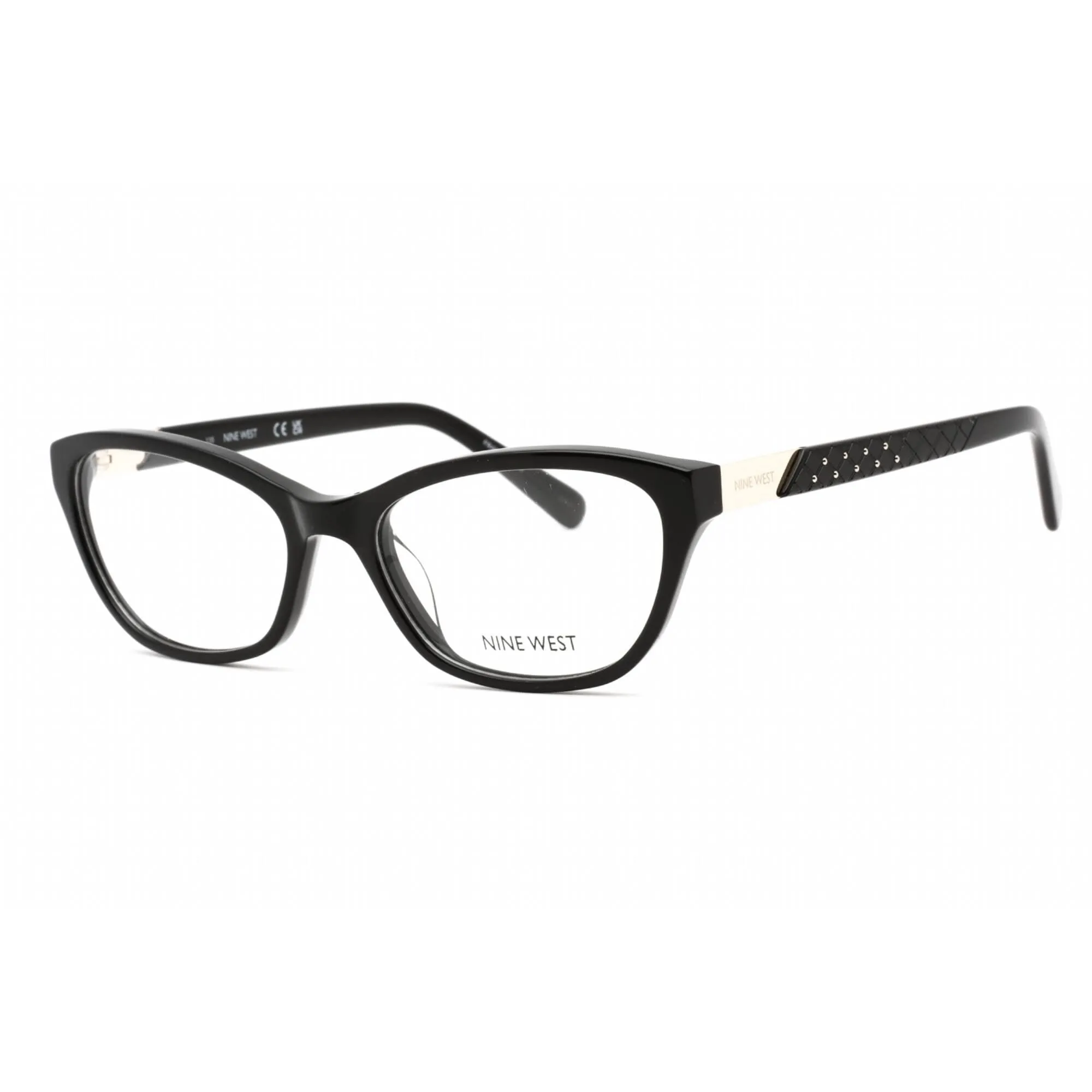 Nine West Women's Eyeglasses - Full Rim Solid Black Acetate Rectangular | NW5203 001