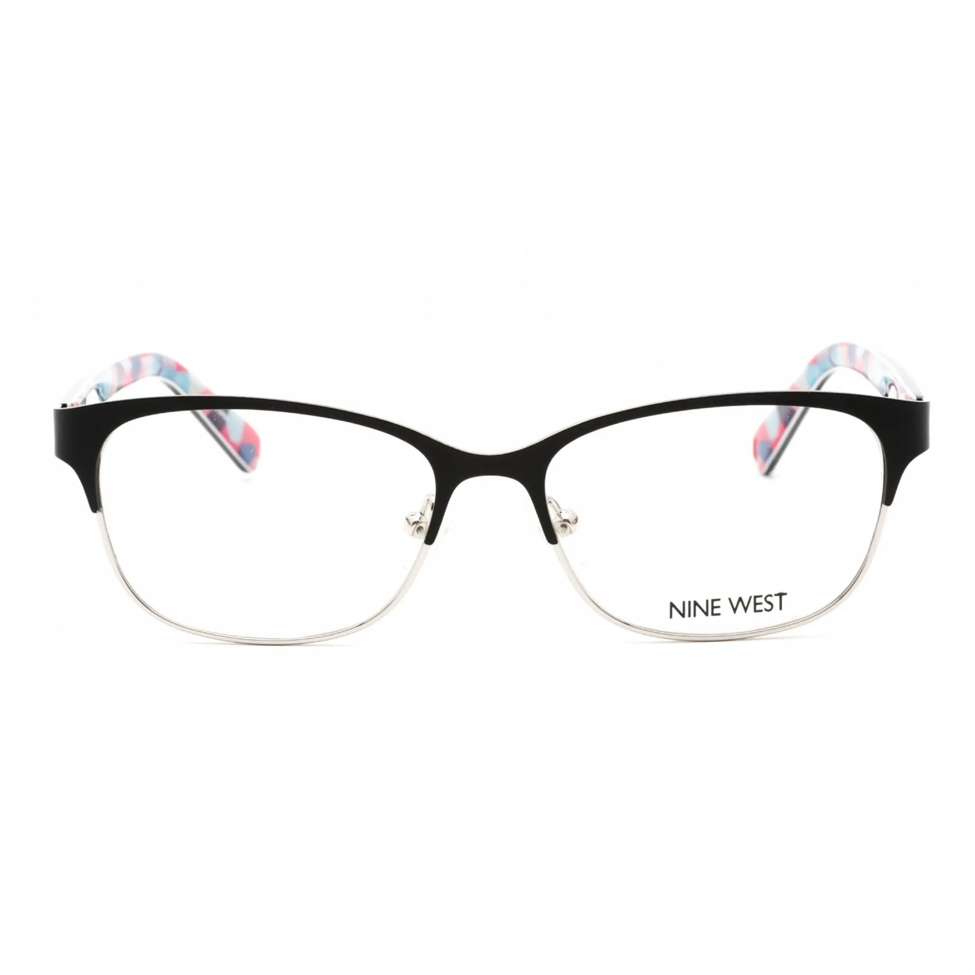 Nine West Women's Eyeglasses - Half Rim Black Metal Rectangular Frame | NW1088 001