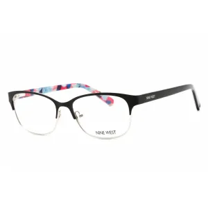 Nine West Women's Eyeglasses - Half Rim Black Metal Rectangular Frame | NW1088 001