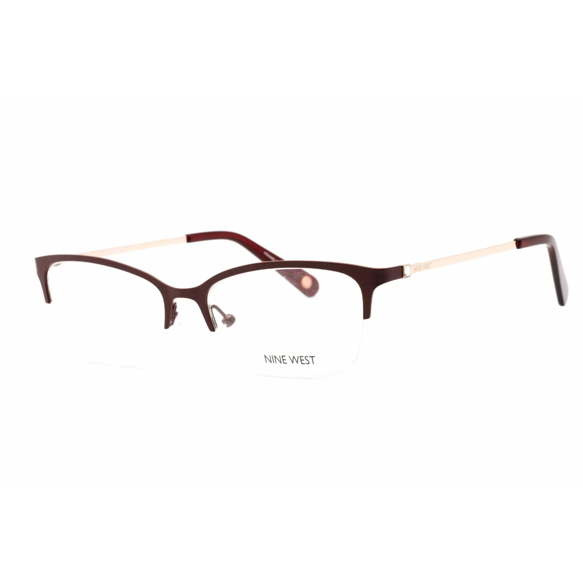 Nine West Women's Eyeglasses - Half Rim Black Metal Rectangular Frame | NW1090 001