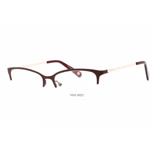 Nine West Women's Eyeglasses - Half Rim Burgundy Metal Rectangular Frame | NW1090 650