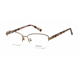 Nine West Women's Eyeglasses - Half Rim Rose Gold Metal Rectangular | NW1097X 770