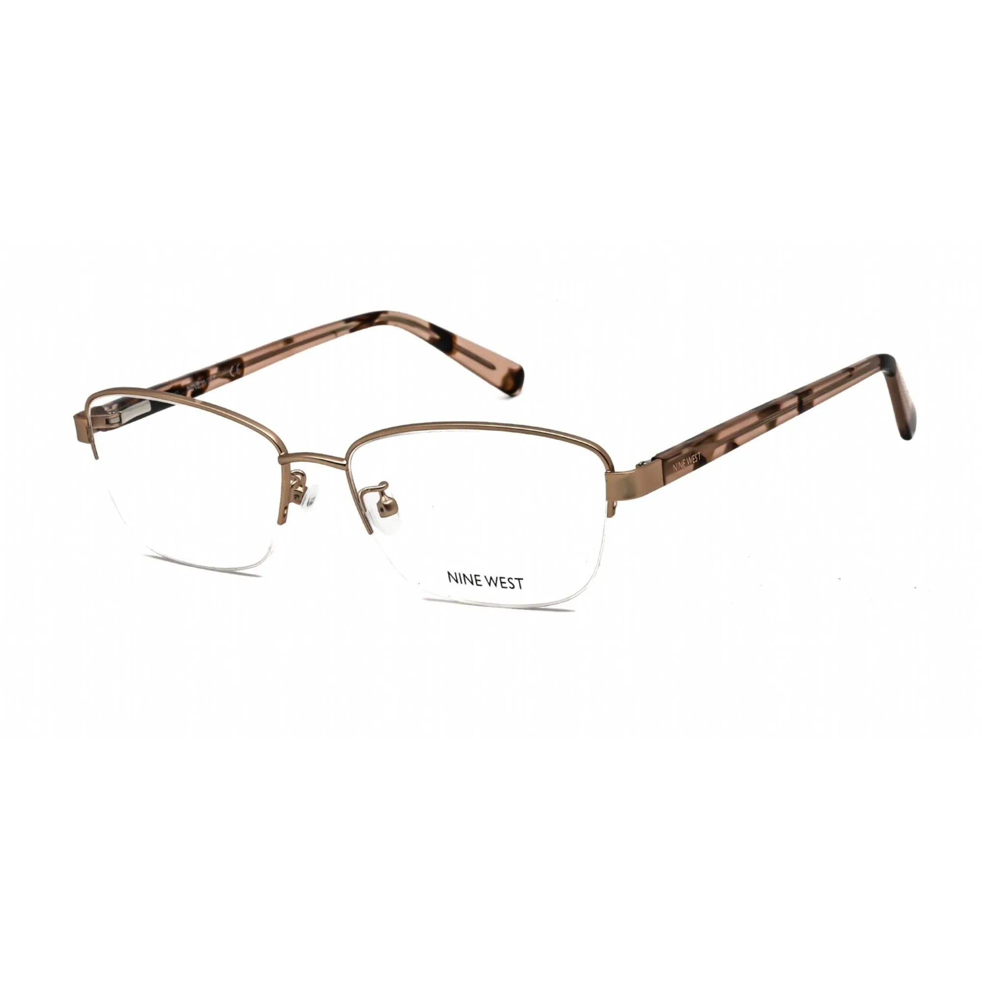 Nine West Women's Eyeglasses - Half Rim Rose Gold Metal Rectangular | NW1097X 770