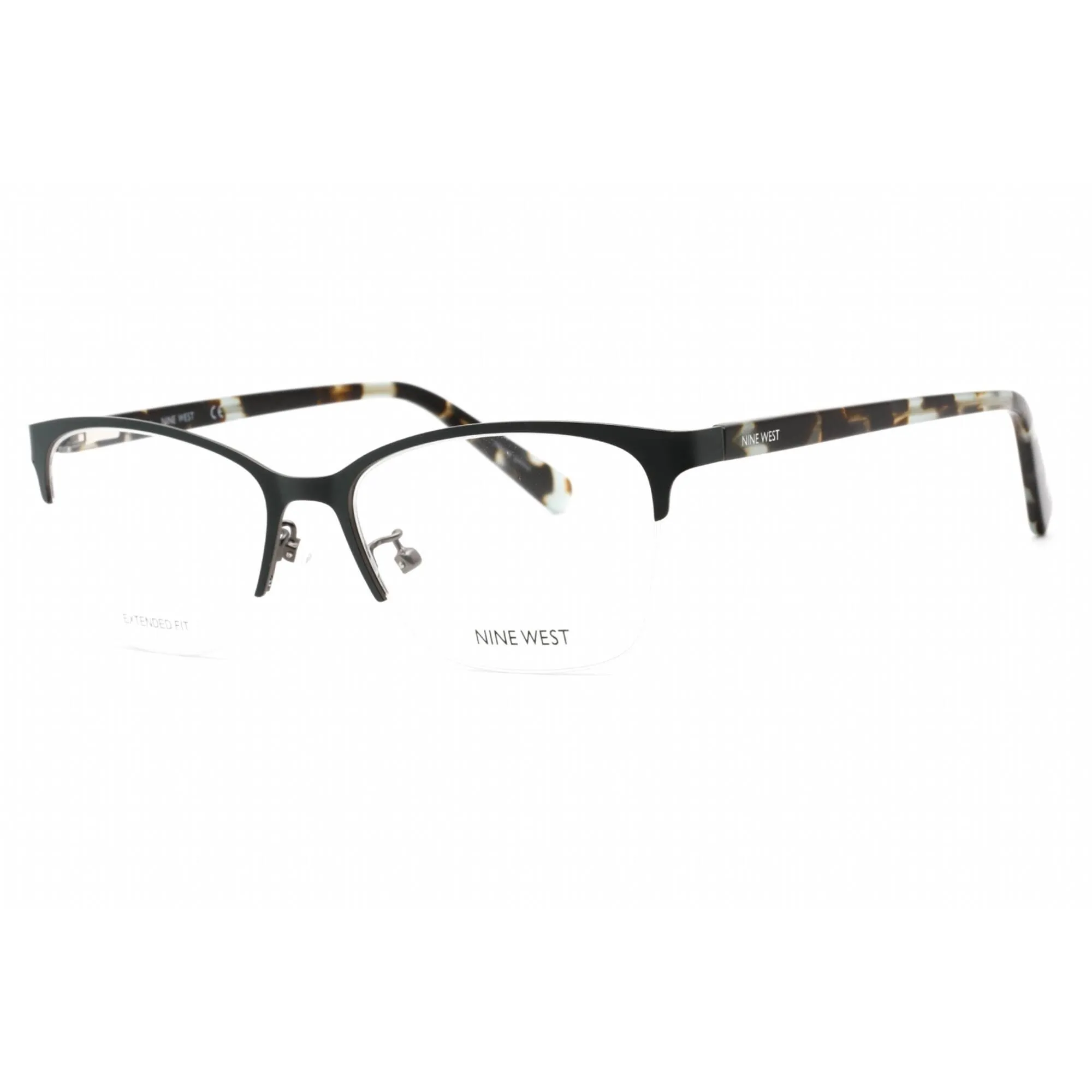 Nine West Women's Eyeglasses - Half Rim Teal Plastic Rectangular Frame | NW1101X 315