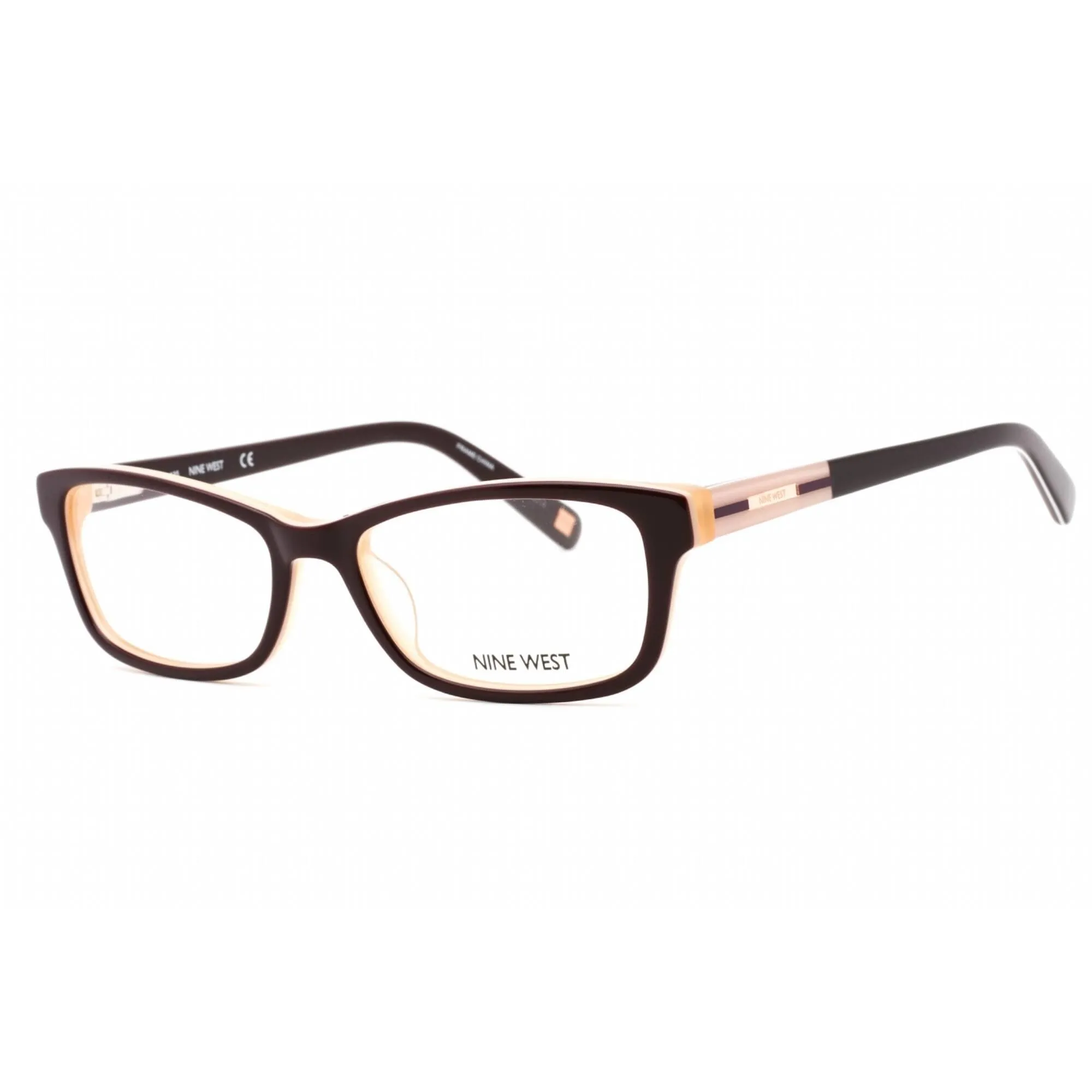 Nine West Women's Eyeglasses - Plum Laminate Plastic Rectangular Frame | NW5134 506