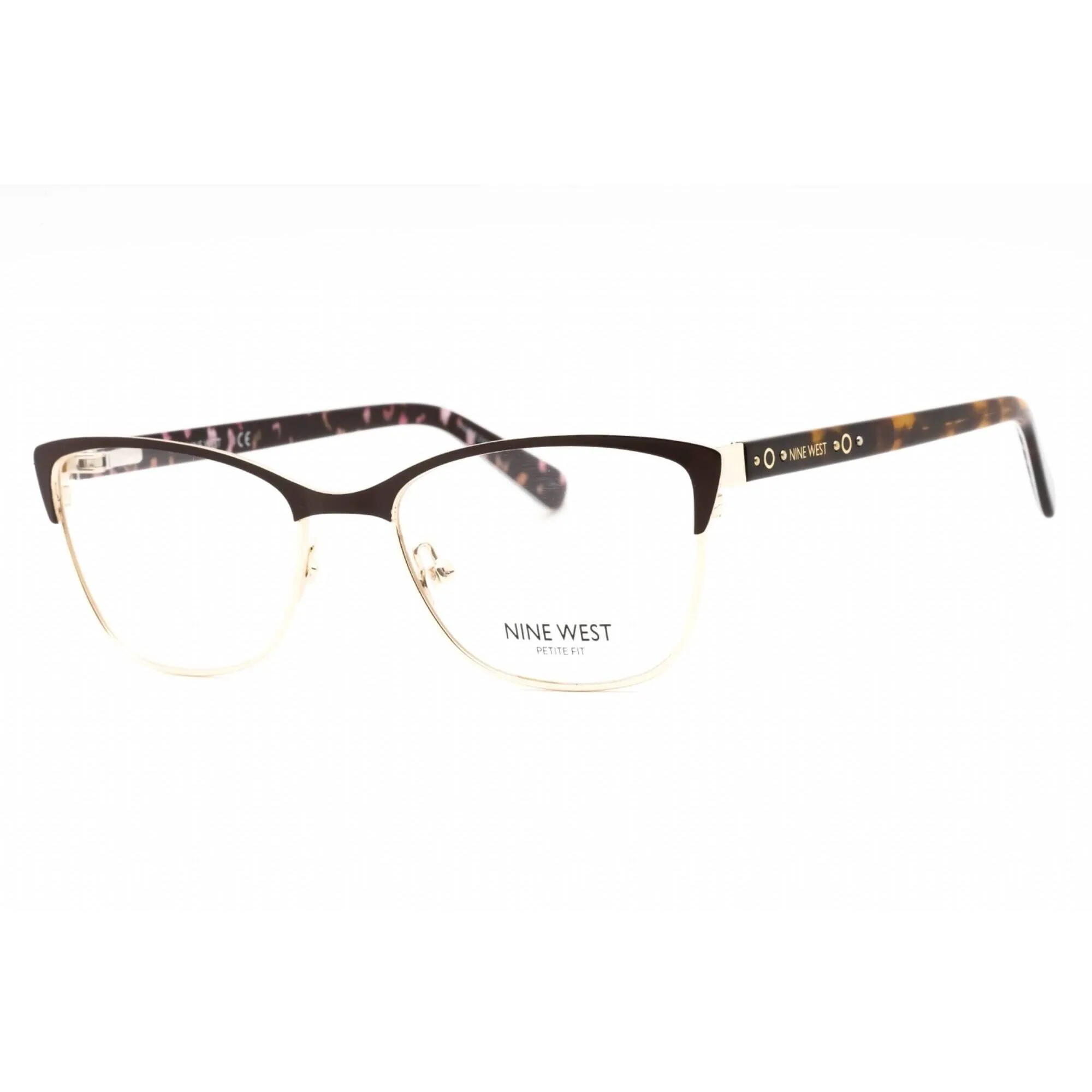Nine West Women's Eyeglasses - Satin Solid Brown Cat Eye Metal Frame | NW8011 200