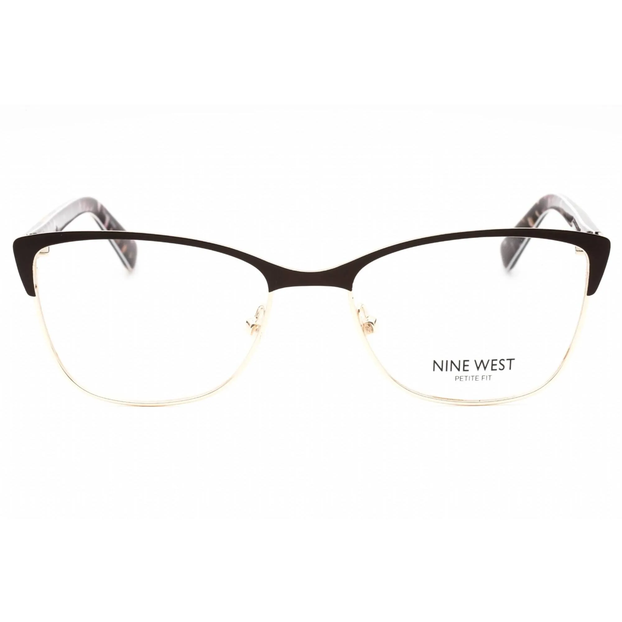 Nine West Women's Eyeglasses - Satin Solid Brown Cat Eye Metal Frame | NW8011 200