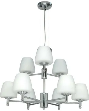 Nuvo Lighting 60-1076 Galileo Collection Nine Light Chandelier in Polished Chrome Finish
