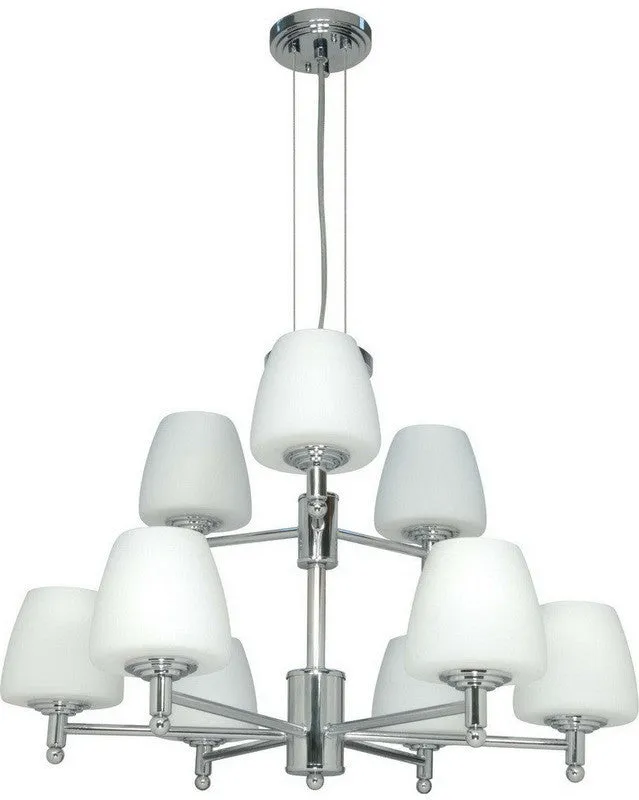 Nuvo Lighting 60-1076 Galileo Collection Nine Light Chandelier in Polished Chrome Finish