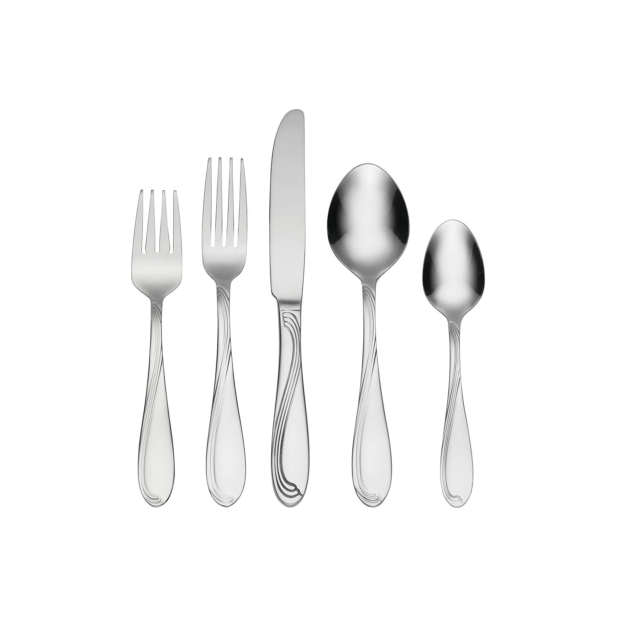 Oneida H097090A Cresta 90 Piece Casual Flatware Set, 18/0 Stainless, Service for 12