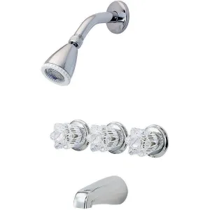 Pfister LG01-3180 3-Handle Bathtub and Shower Faucet with Valve in Polished Chrome