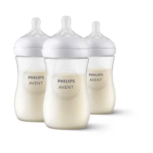 Philips Avent SCY903/93 3Pk Natural Baby Bottle With Natural Response Nipple, 9Oz Clear