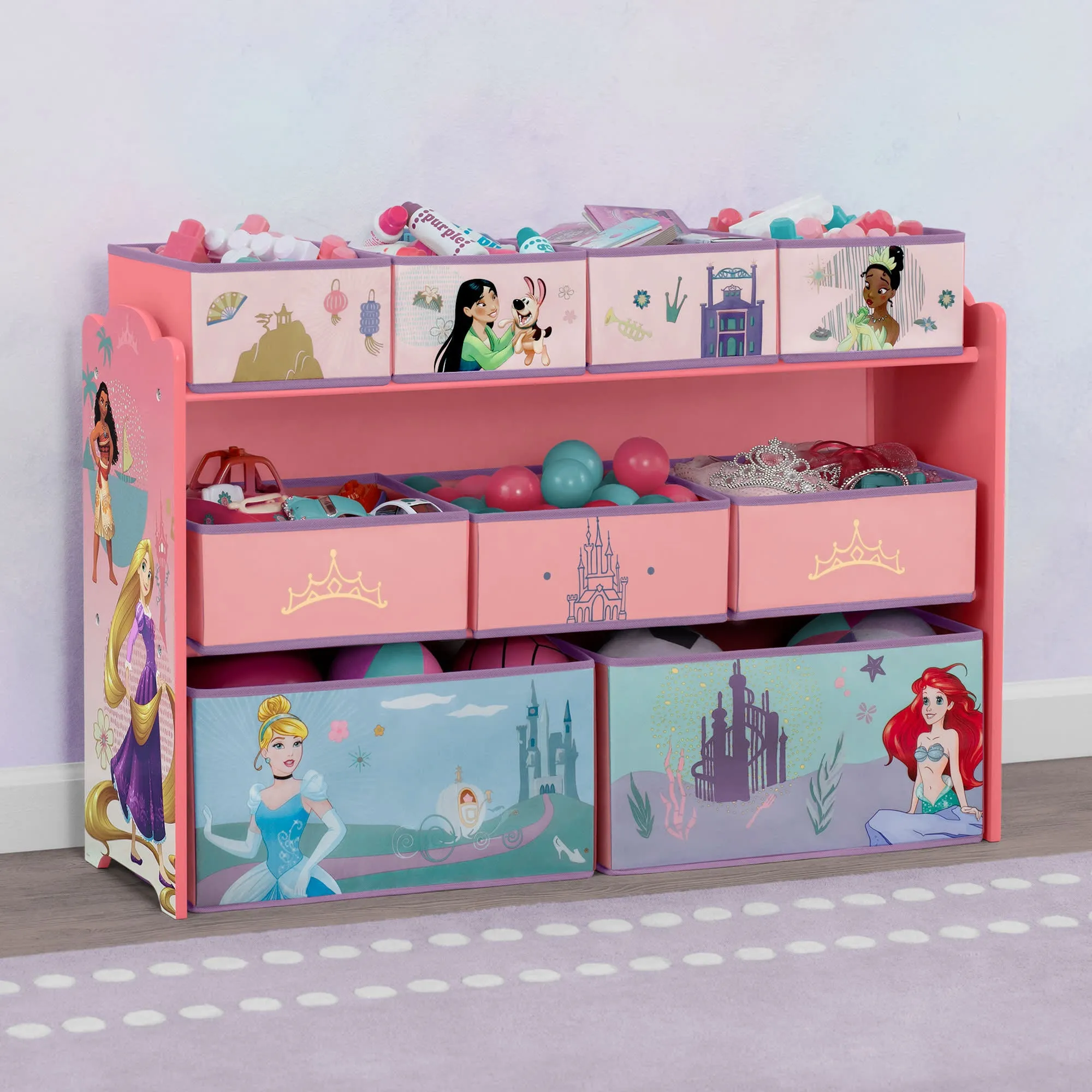 Princess Deluxe 9 Bin Design and Store Toy Organizer