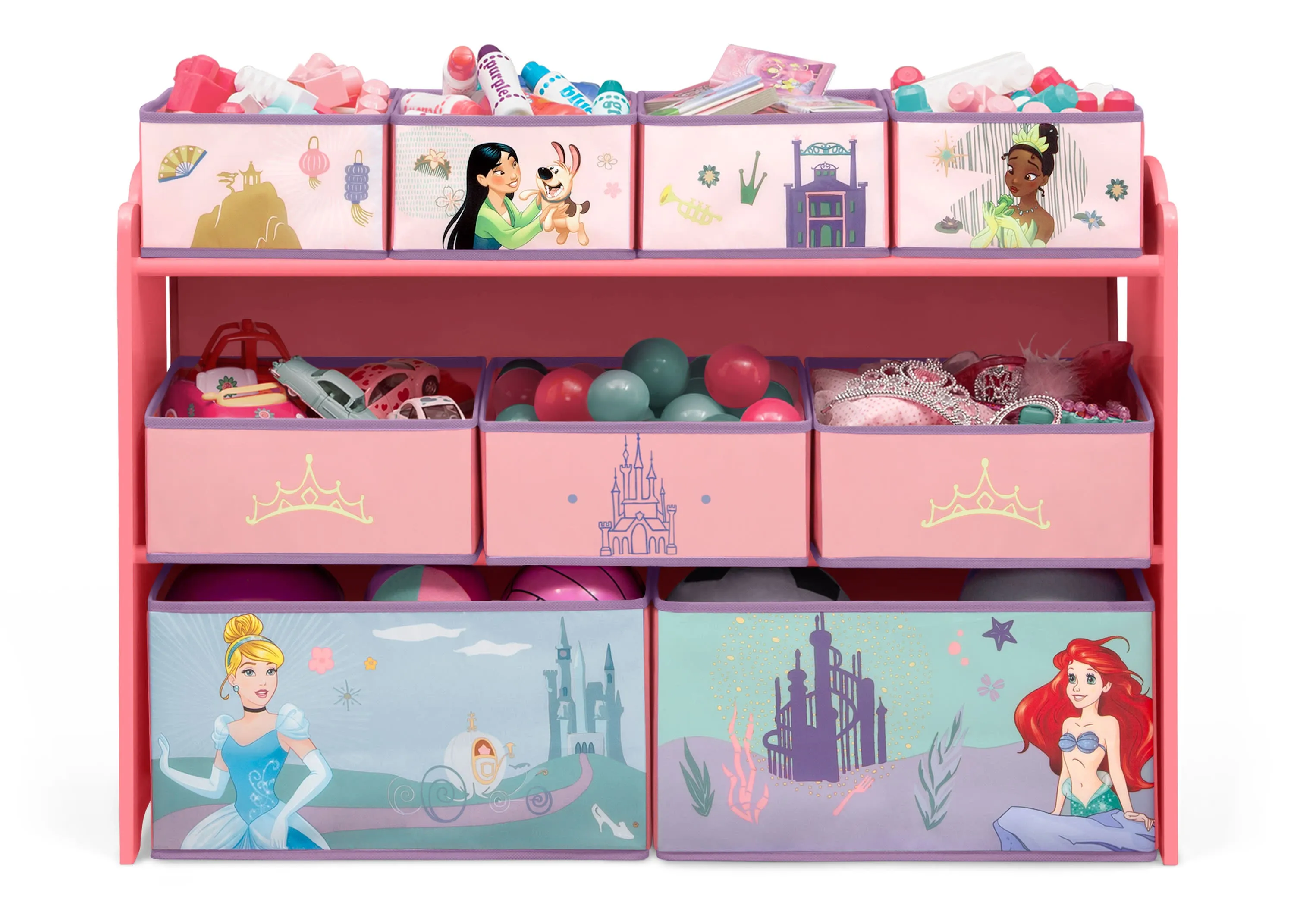 Princess Deluxe 9 Bin Design and Store Toy Organizer
