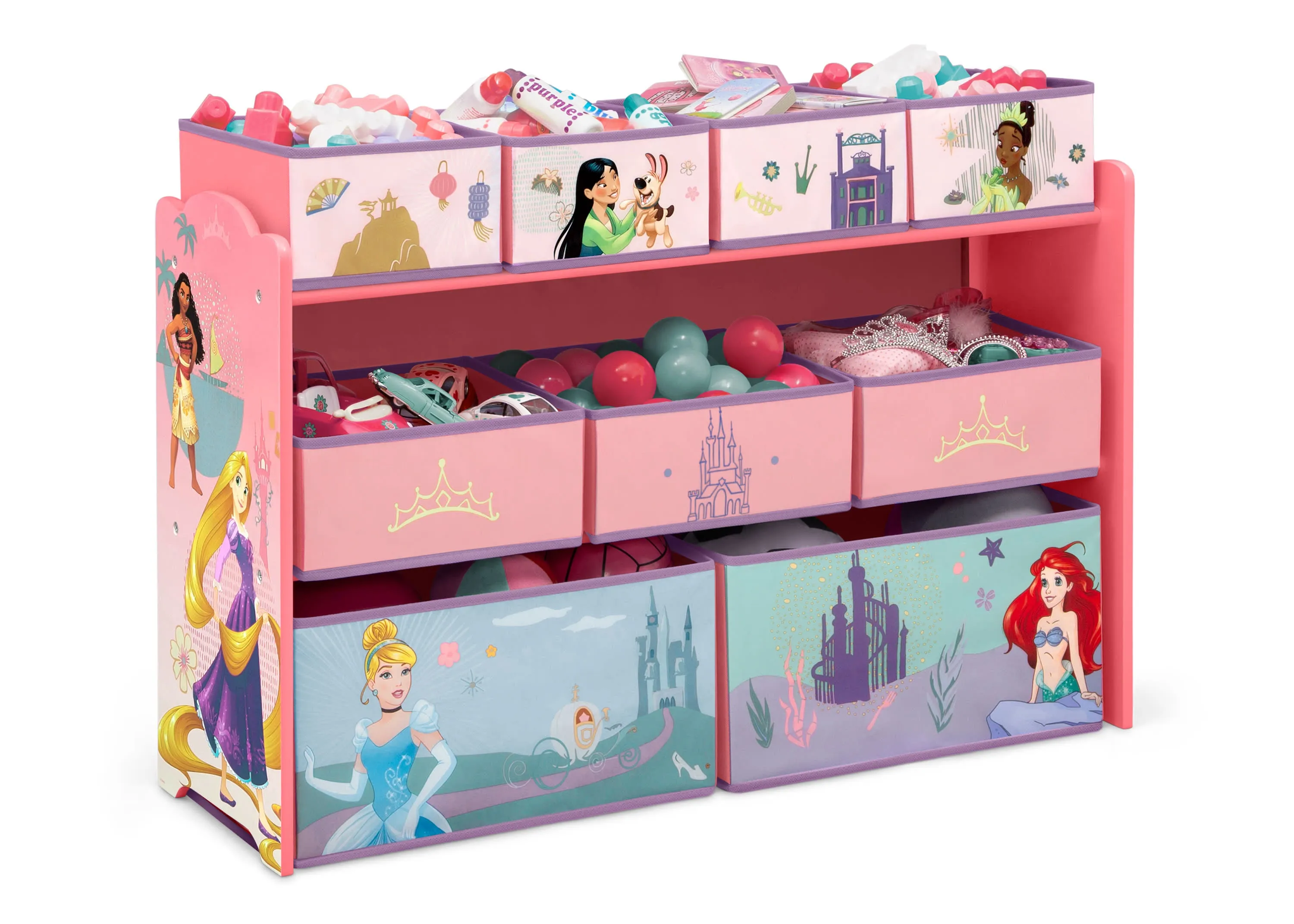 Princess Deluxe 9 Bin Design and Store Toy Organizer