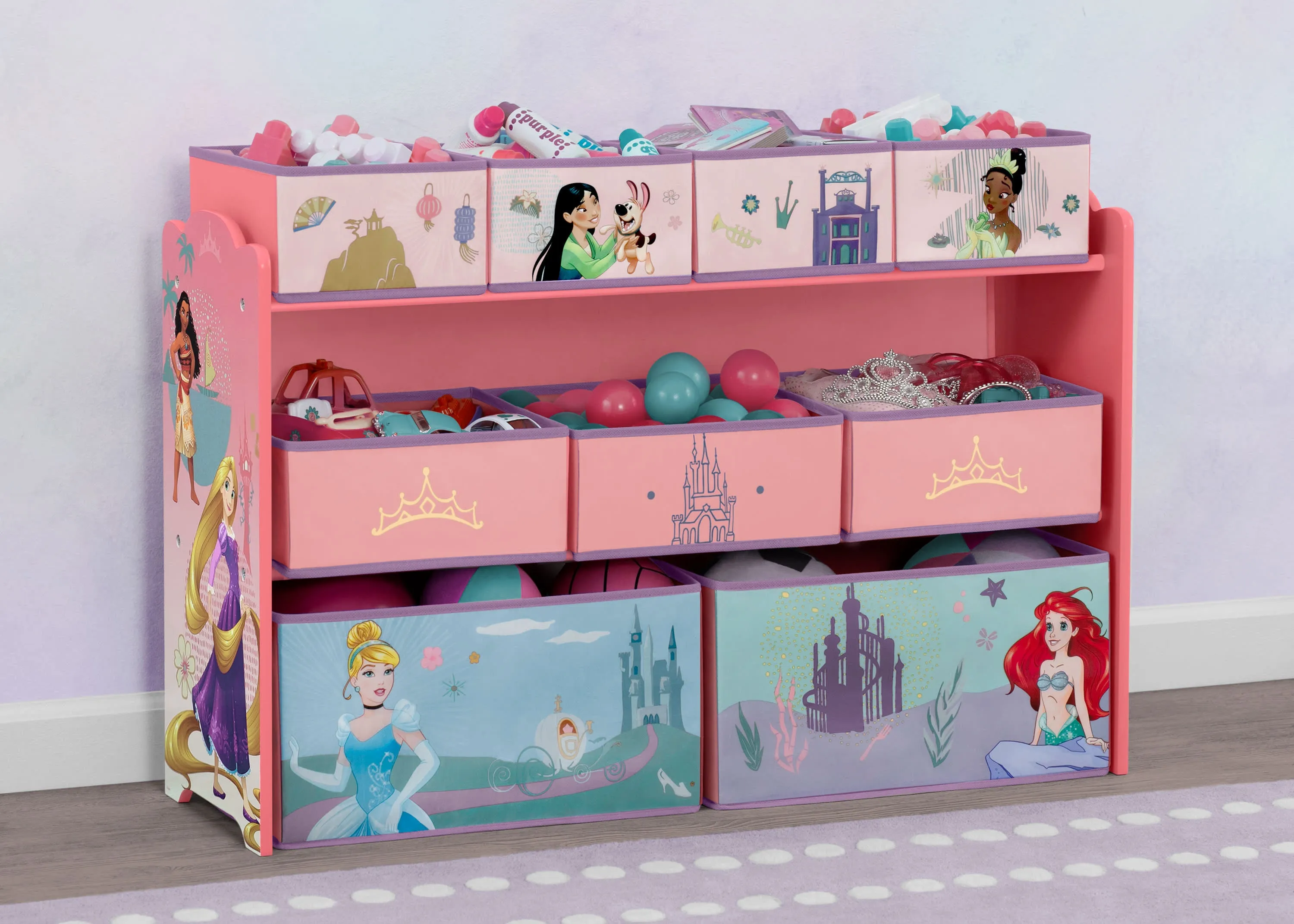 Princess Deluxe 9 Bin Design and Store Toy Organizer