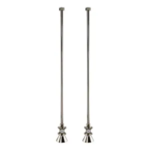 Signature Hardware 139880 Deck-Mount Supply With Cross-Handle Stops For Threaded Pipe - Polished Nickel