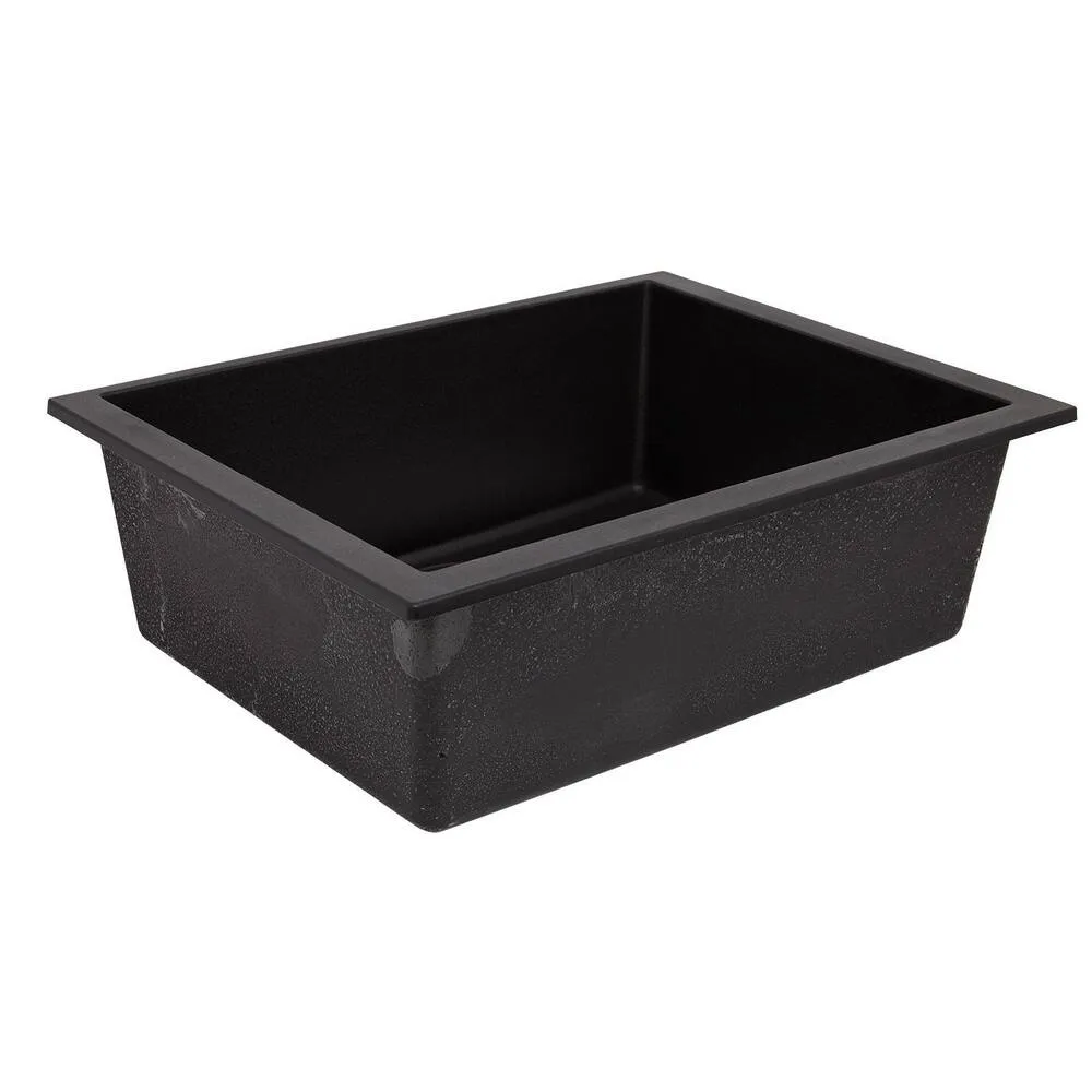 Signature Hardware 419631 Holcomb 22" Undermount Single Basin Granite Composite Kitchen Sink - Black