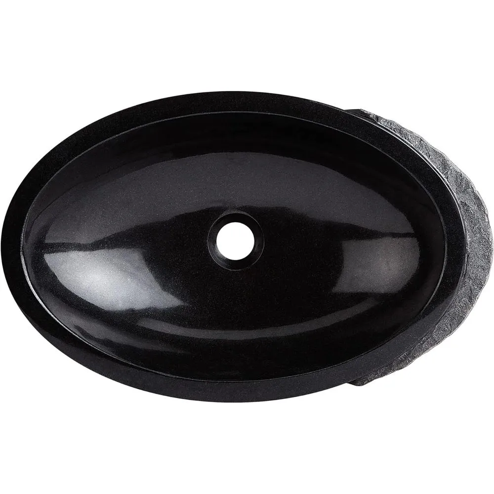 Signature Hardware 484617 Tarryton 22" Specialty Granite Vessel Bathroom Sink, Black Granite