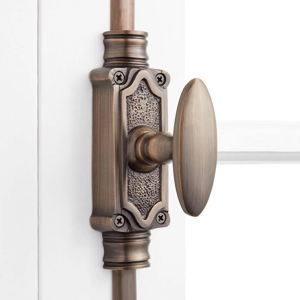 Signature Hardware 968917 Stepney Brass Door Cremone Bolt - Antique Brass