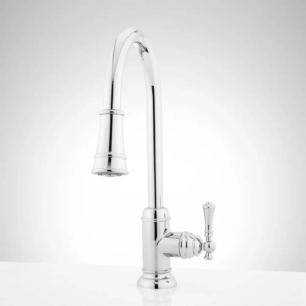 Signature Hardware SHXCAM107PN Amberley Kitchen Faucet, 448174 Polished Nickel