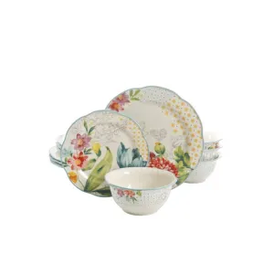 THE PIONEER WOMAN PWD096881814612 Blooming Bouquet 12-Piece Dinnerware Set