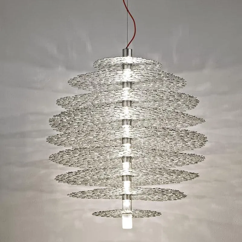 Tresor Gold Or Silver Plated Disc Ceiling Pendant  From Terzani