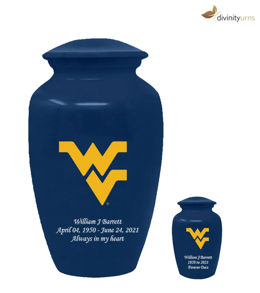 West Virginia Mountaineers Collegiate Cremation Urn