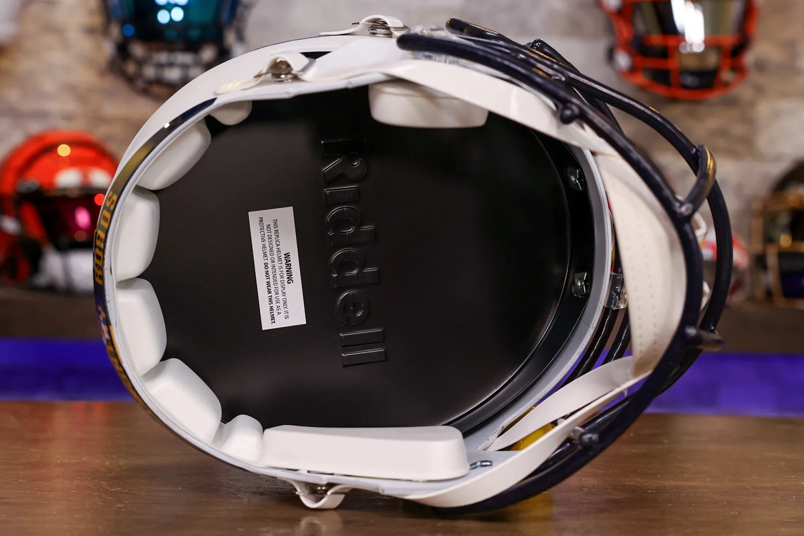 West Virginia Mountaineers Riddell Speed Display Helmet - White Country Roads Alternate