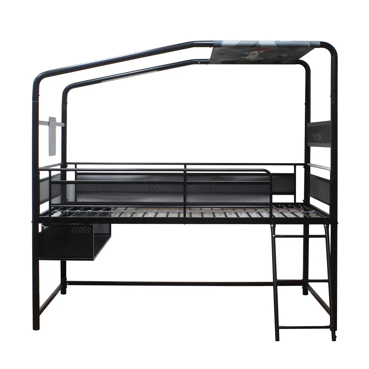 X Rocker 2113001 Contra Mid-Sleeper Gaming Bed with TV Mount, Black, Twin