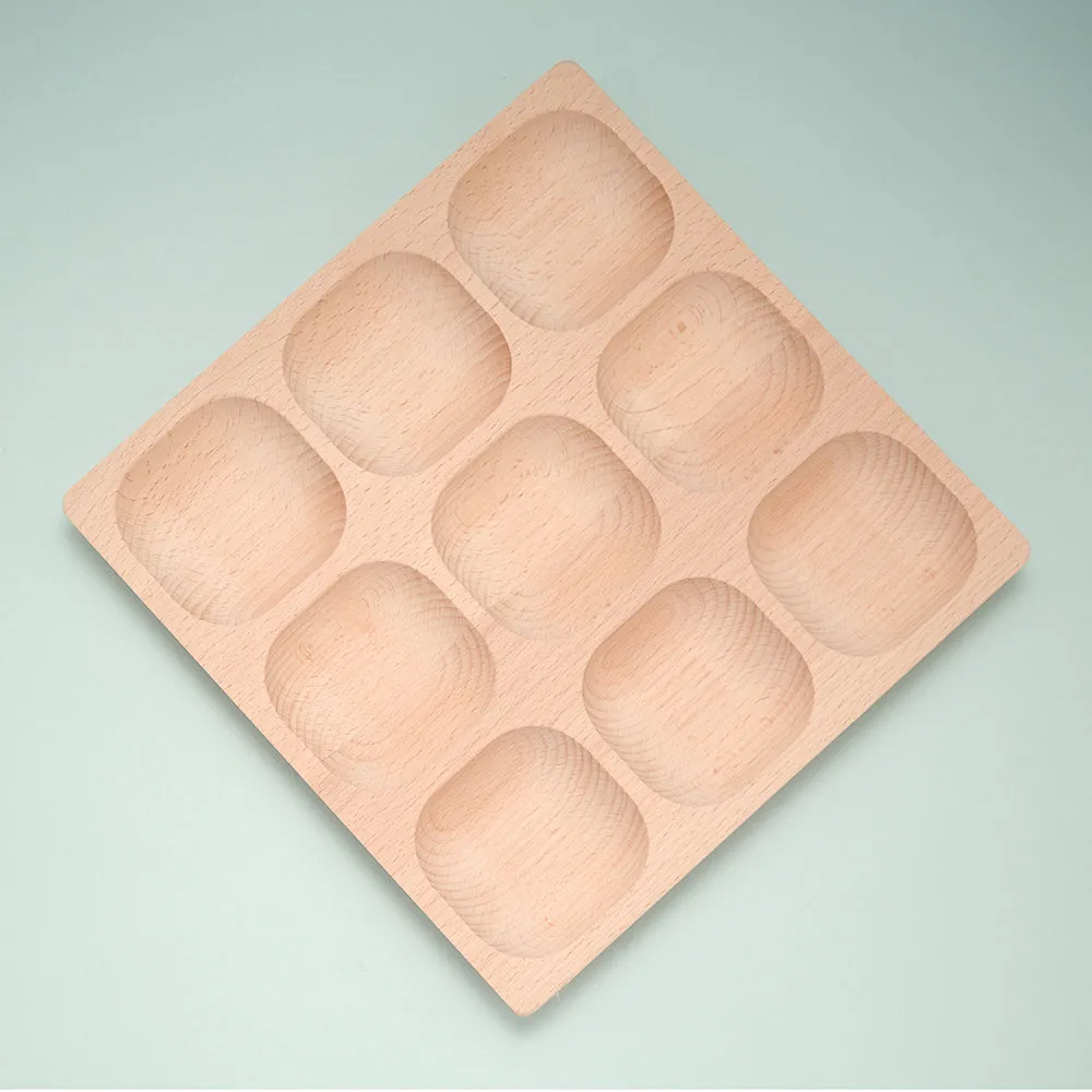 Yellow Door® Natural Sorting Tray | 9-Section Wooden Tray