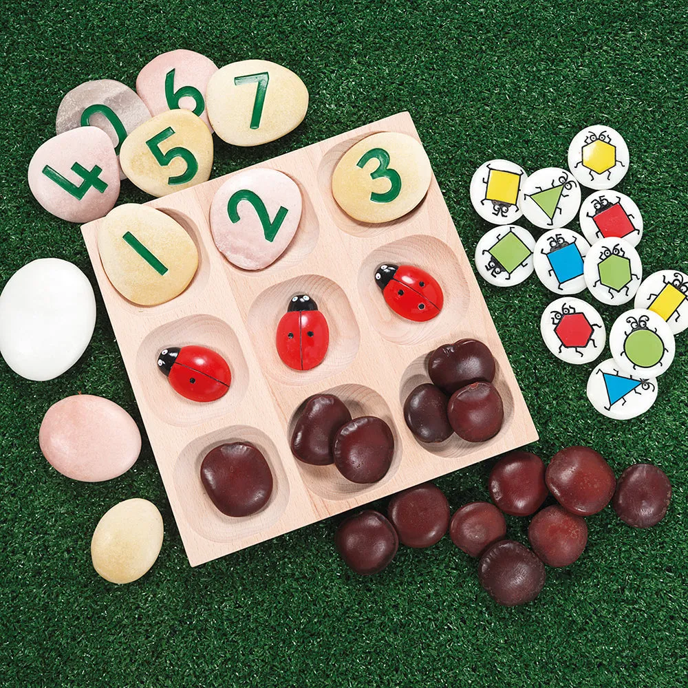 Yellow Door® Natural Sorting Tray | 9-Section Wooden Tray