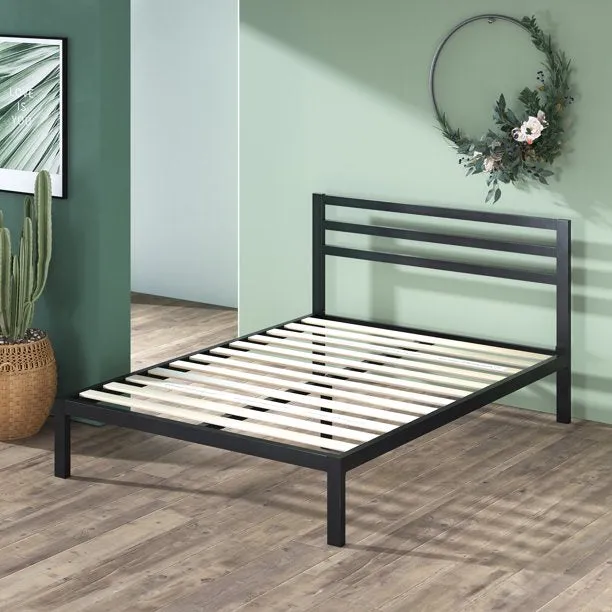 Zinus W-ASMPH-15Q Mia 38'' Metal Platform Bed Frame with Headboard, Queen